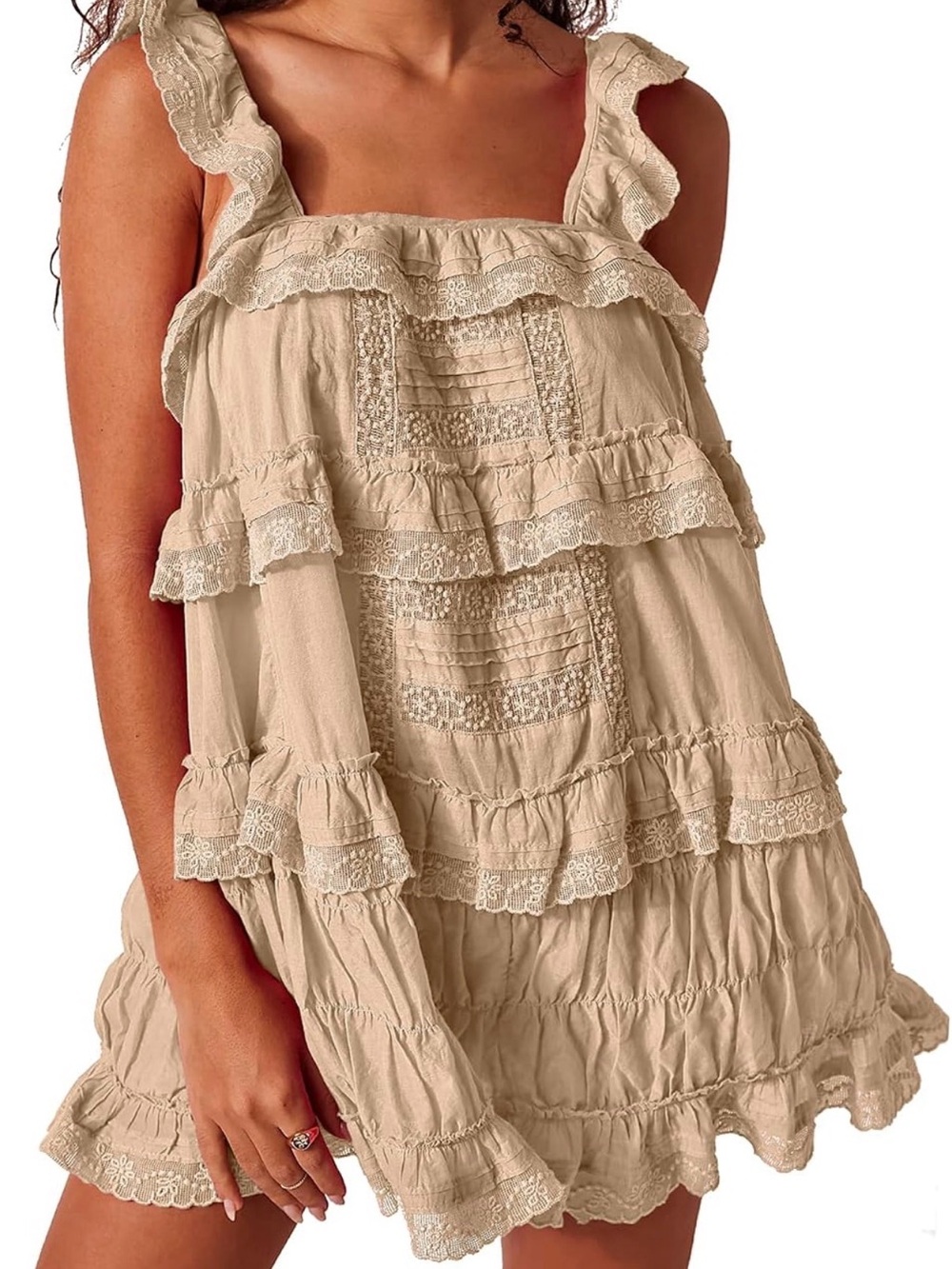 Gacaky tan lace dress